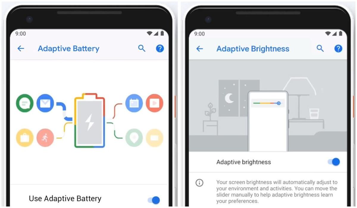 Adaptive features in Android 9