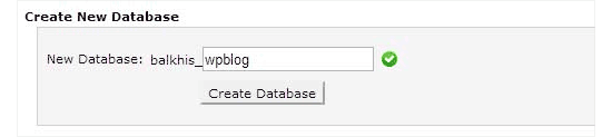 Creating new database