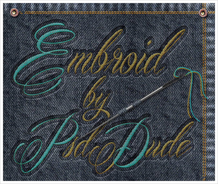 Make A Sewing Embroidery Effect in photoshop