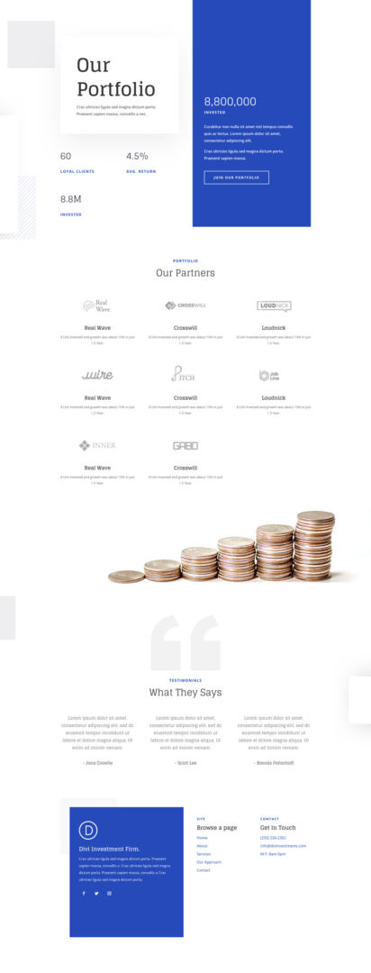investment company layout pack