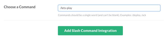 New Slash command form