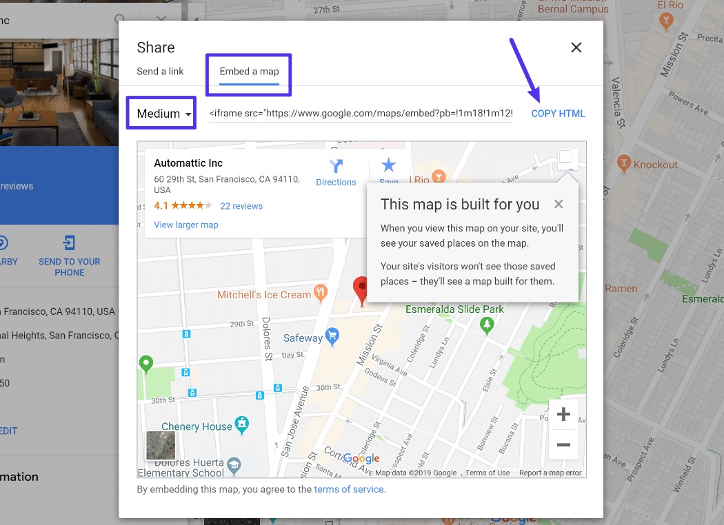 The WordPress Google Maps embed code