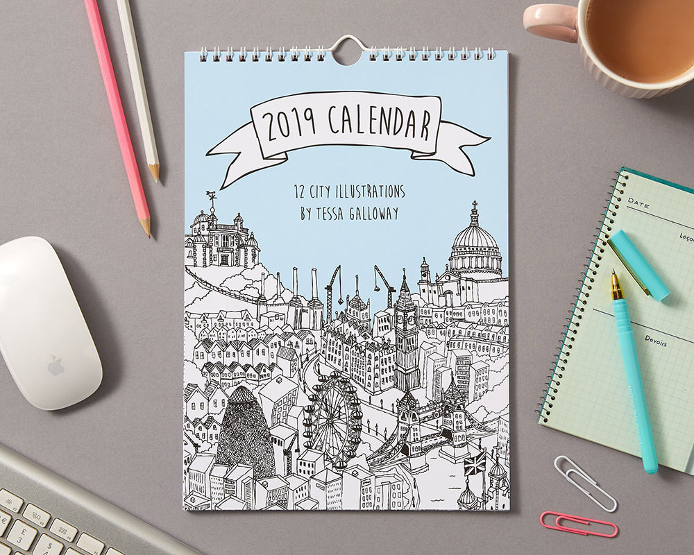 City Illustrations Wall Calendar