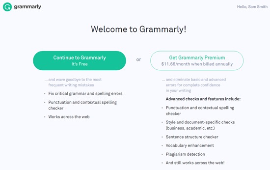 Choose a Grammarly Plan