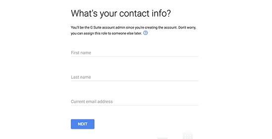 Enter contact info
