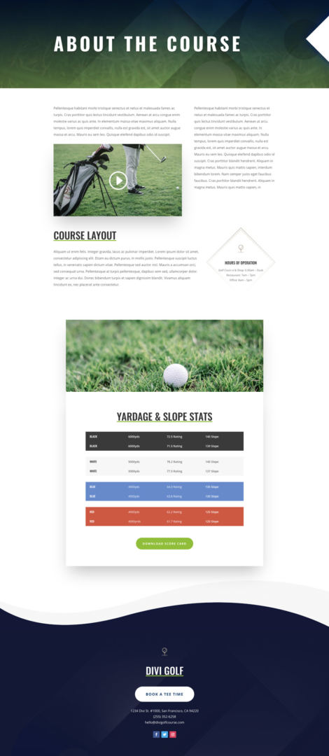 divi golf course layout pack
