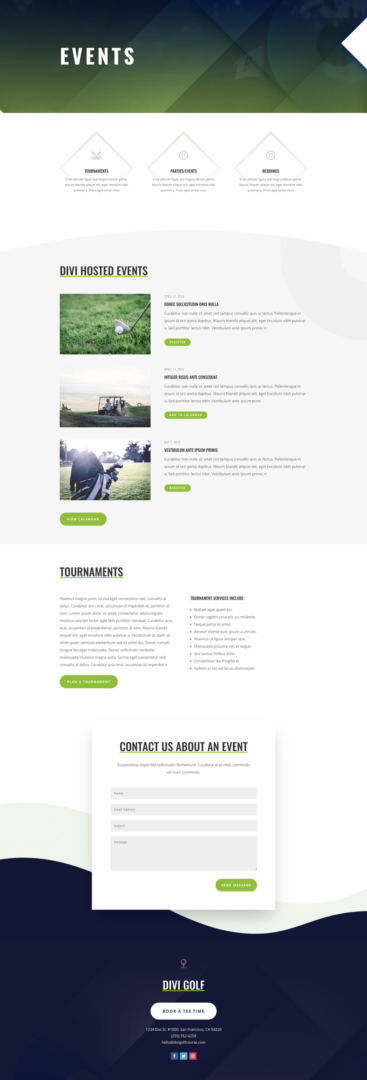 divi golf course layout pack