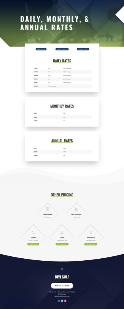 divi golf course layout pack