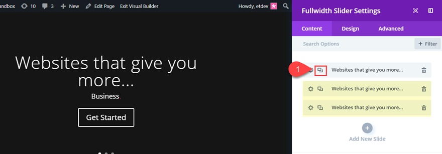 divi slider