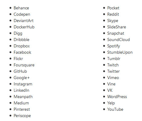 social menu supported networks