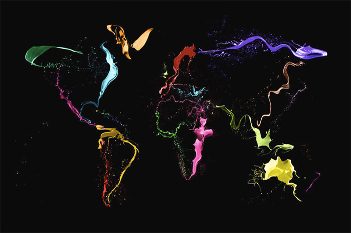 Abstract Paint world map