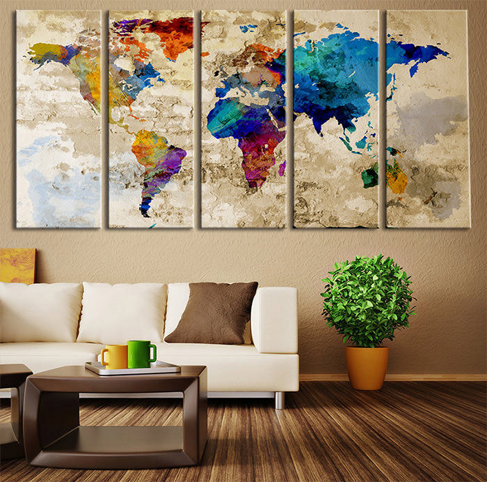 Canvas Art world map