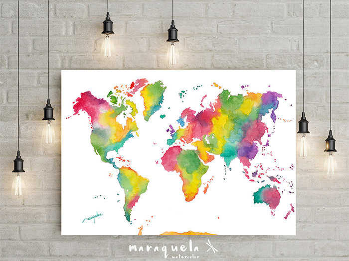 Rainbow Colors world map