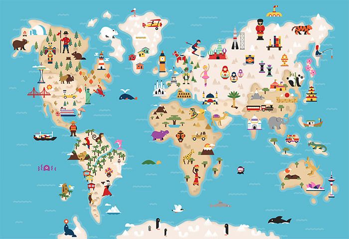 Kid's Playmat world map