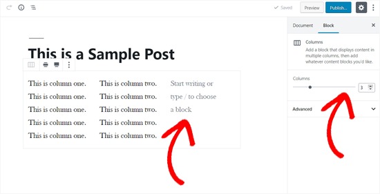 Add more columns to your Columns