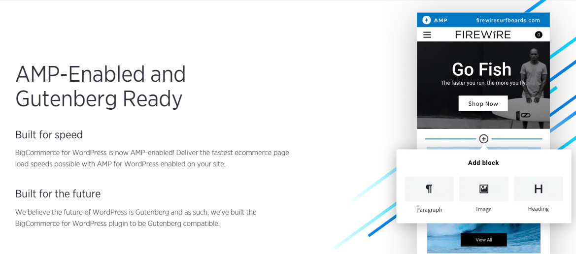 BigCommerce AMP and Gutenberg support