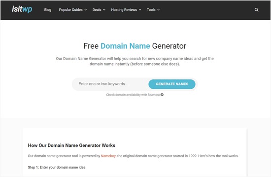 IsItWP Blog Name Generator