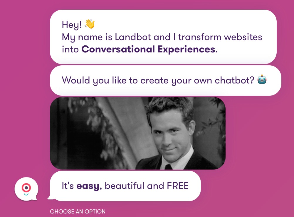 The Landbot.io chatbot.