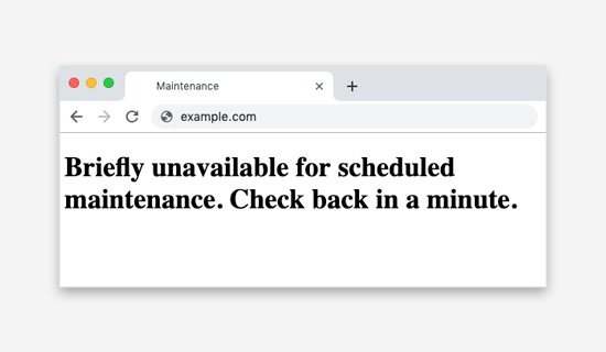 Unavailable for scheduled maintenance error in WordPress