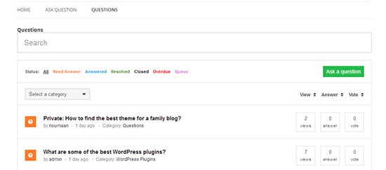 Question and answers website