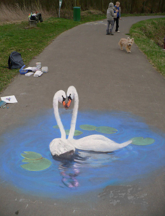 Swans 3d art