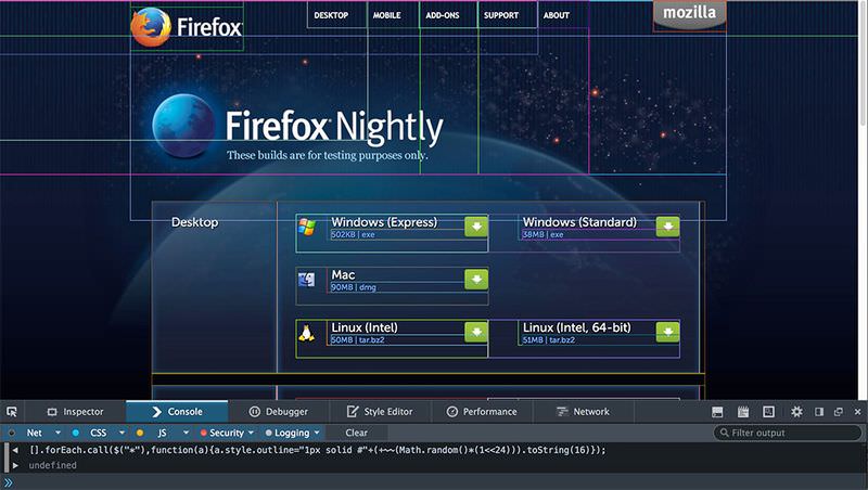firefox nightly debug