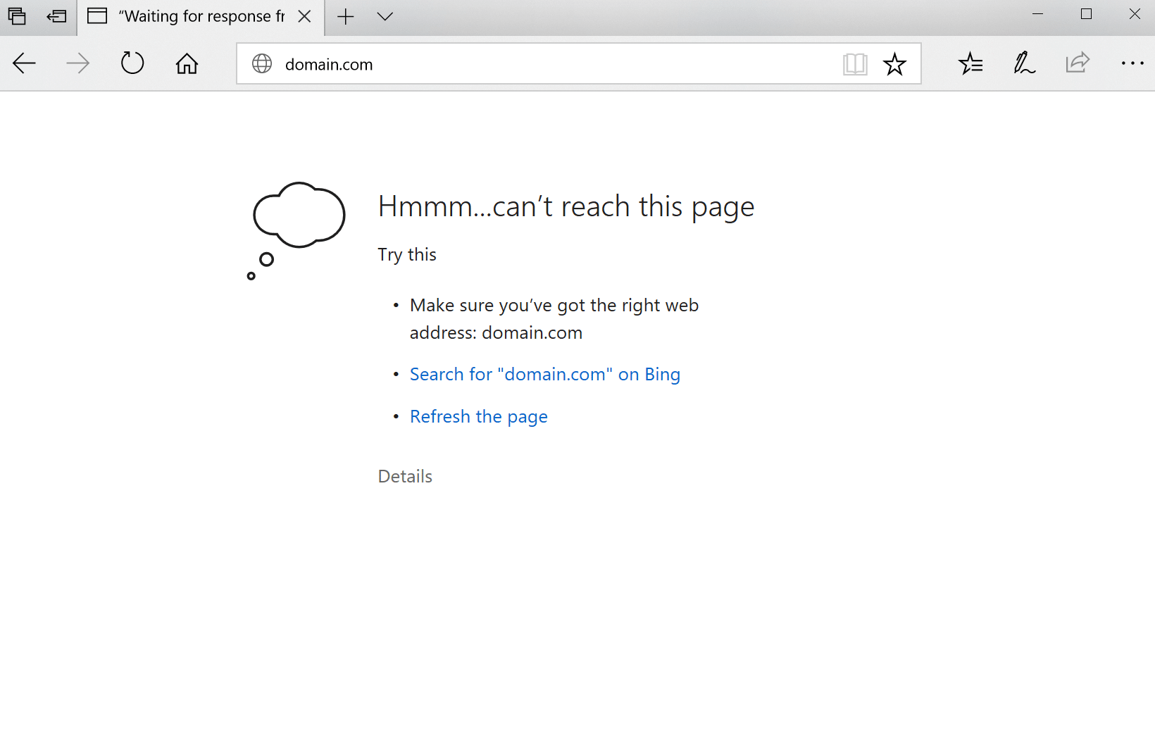 ERR_CONNECTION_REFUSED error in Microsoft Edge