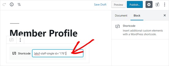 Add Staff Member Single Page Shortcode to your WordPress Page