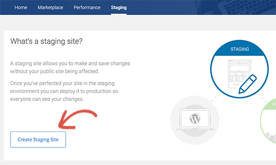 Create staging site on Bluehost