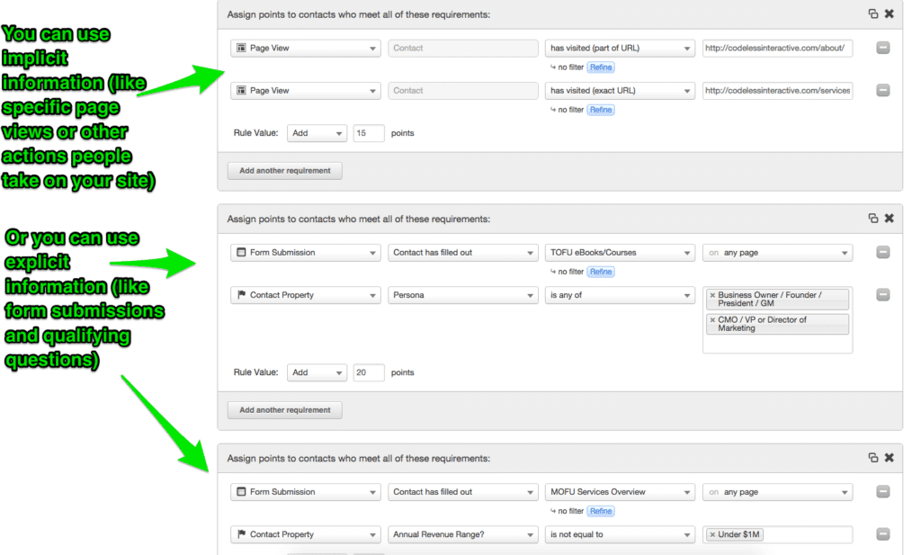 Marketing automation filters