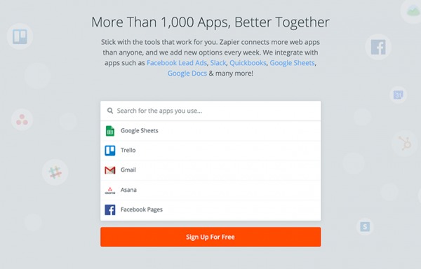 Zapier web app integrations