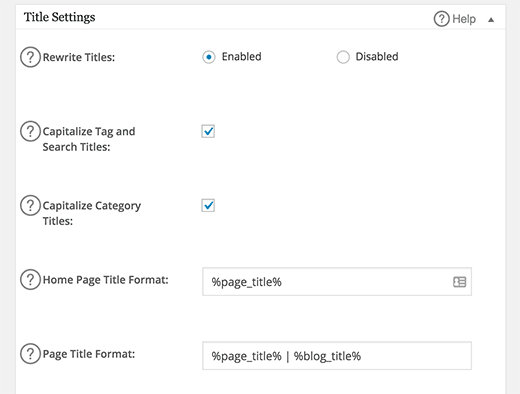 Yoast SEO Title setting