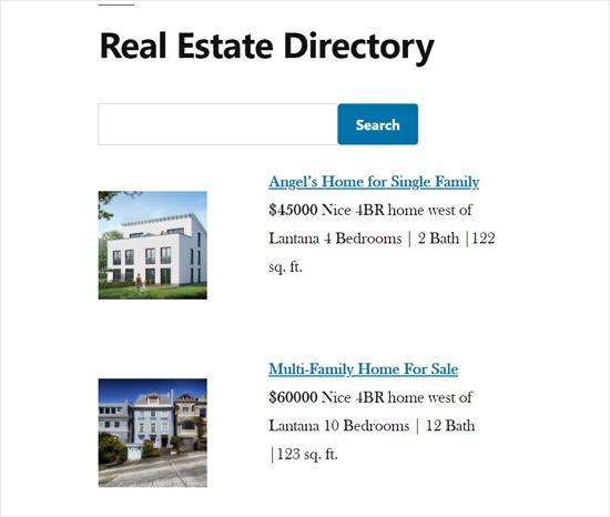 Real Estate Web Directory Demo