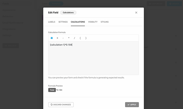 Forminator calculation options