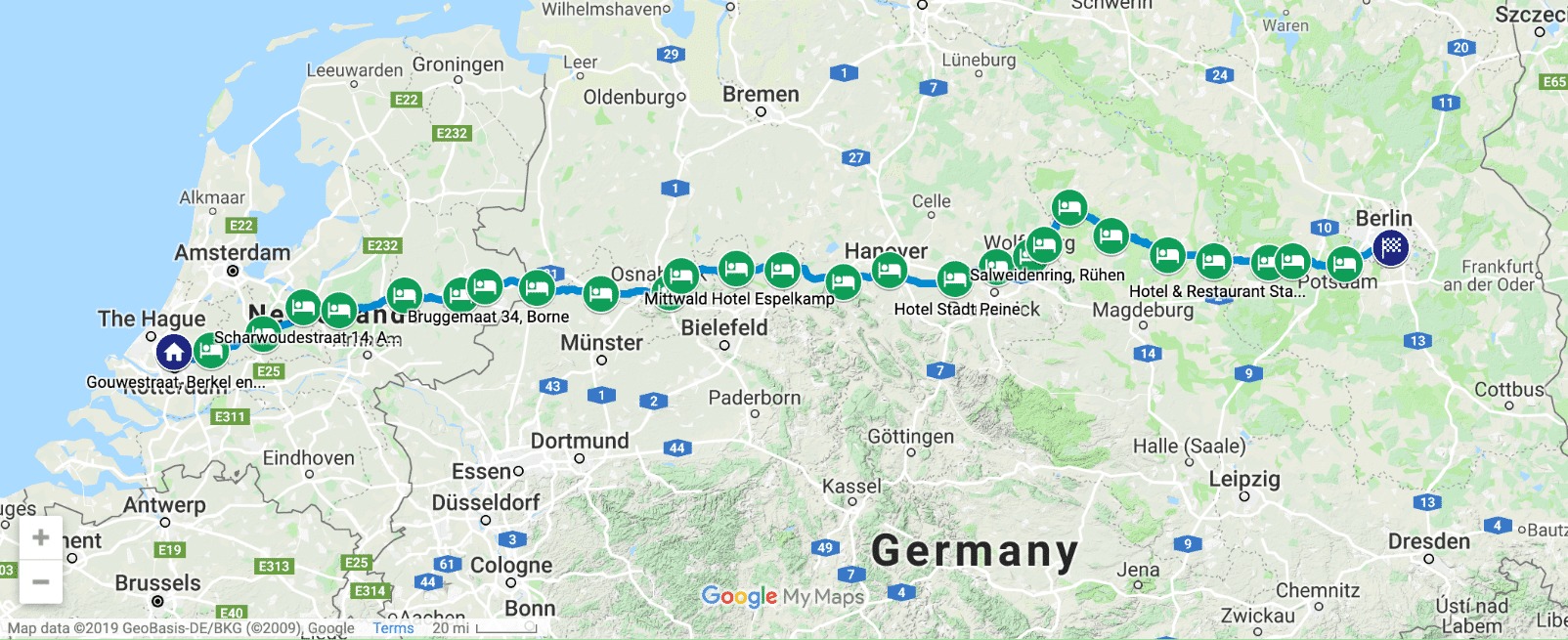 Walk to WordCamp Europe route