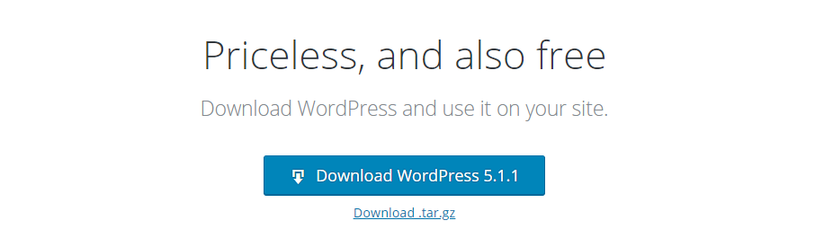 The WordPress download page.