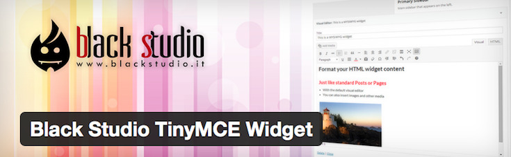 Black Studio TinyMCE Widget - Rich Text and Media plugin for WordPress sidebars.
