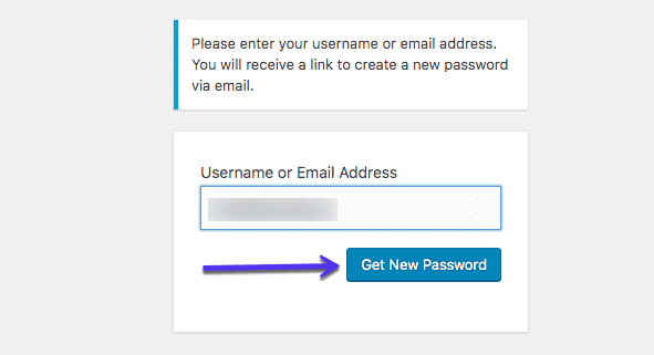 How to get a new WordPress password