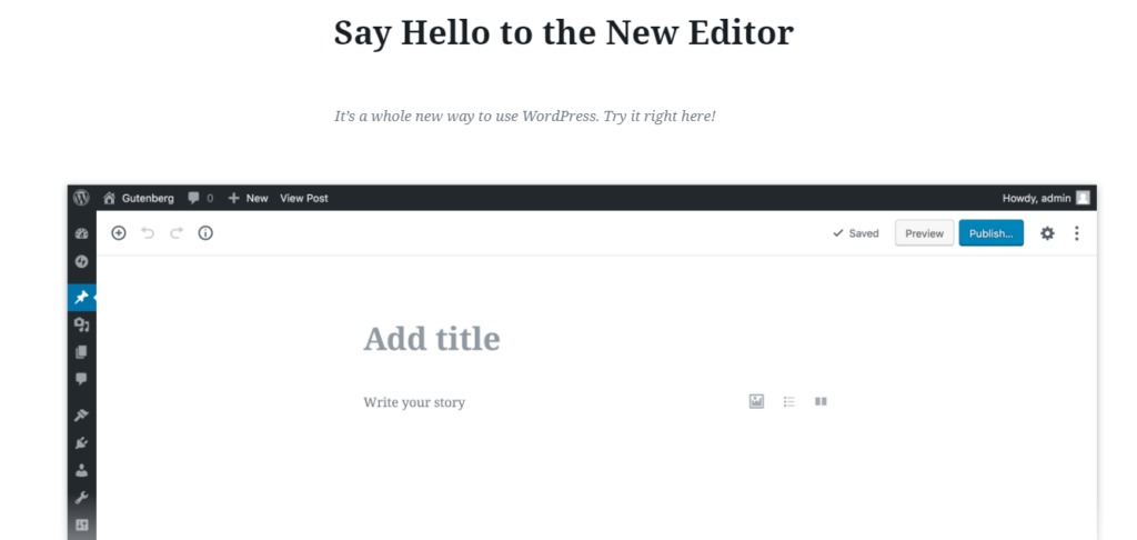 The WordPress Block Editor.