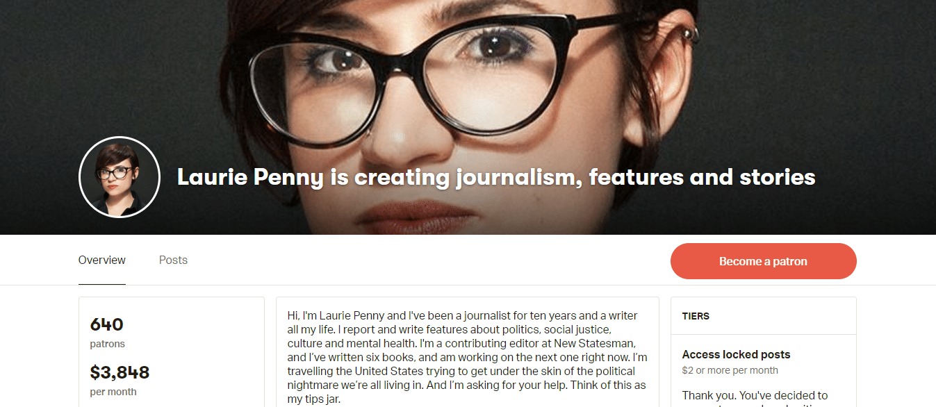 Laurie Penny on Patreon