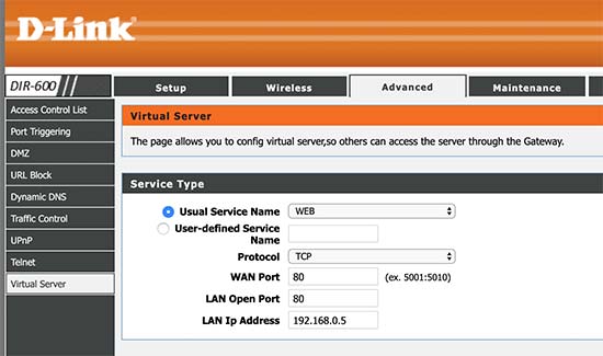 Port forwarding