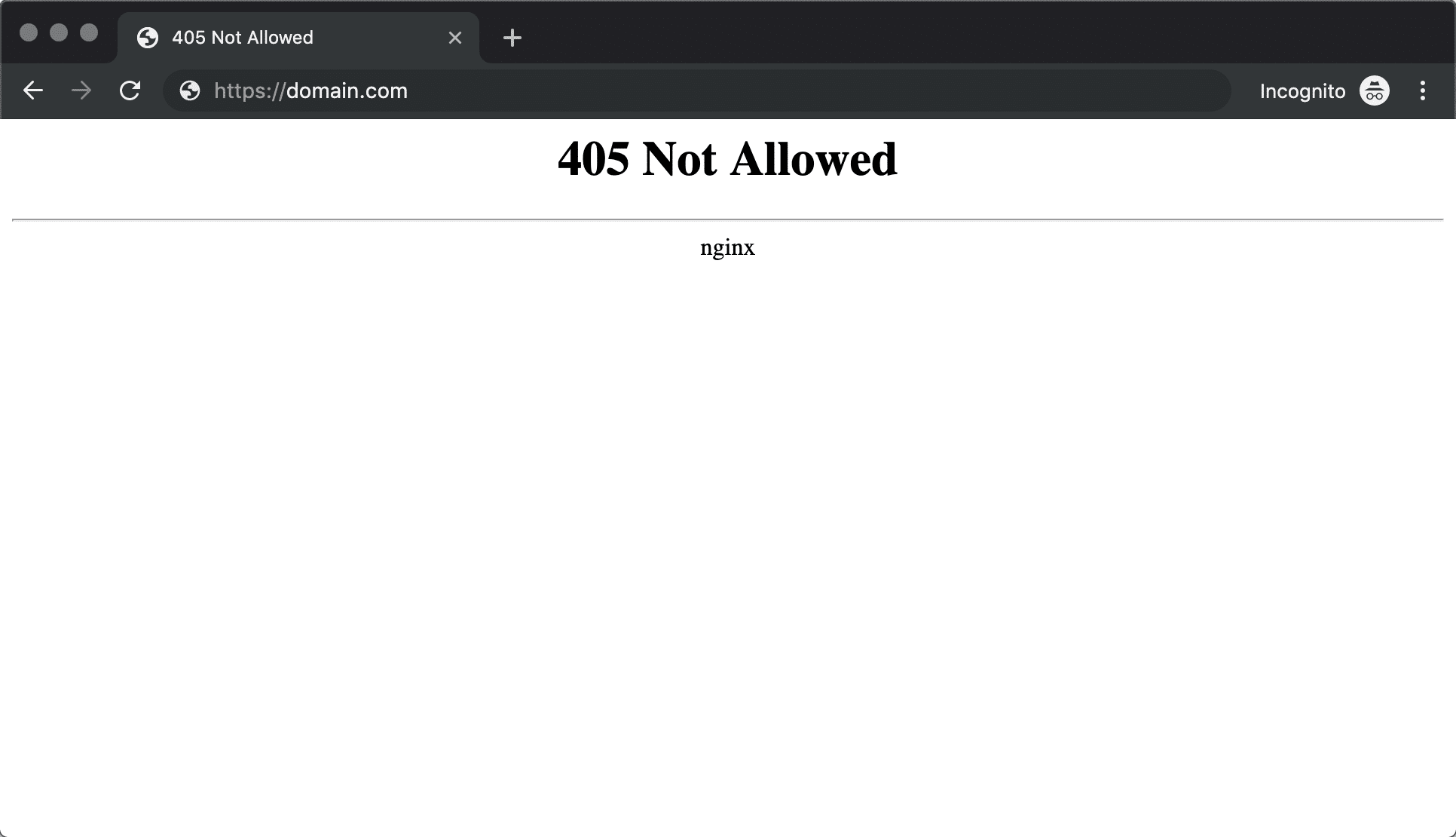405 Not Allowed Error Nginx in Chrome