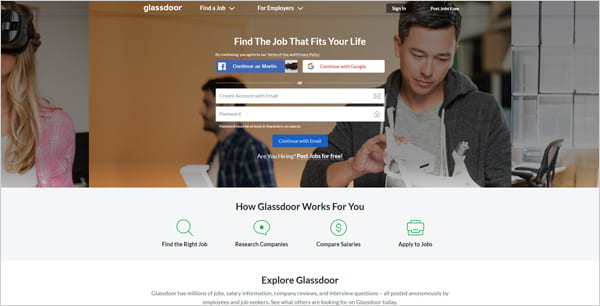 Glassdoor.com website.