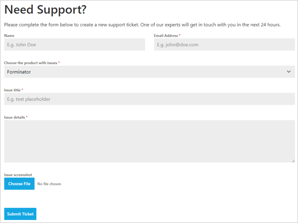 WordPress support ticket system demo.