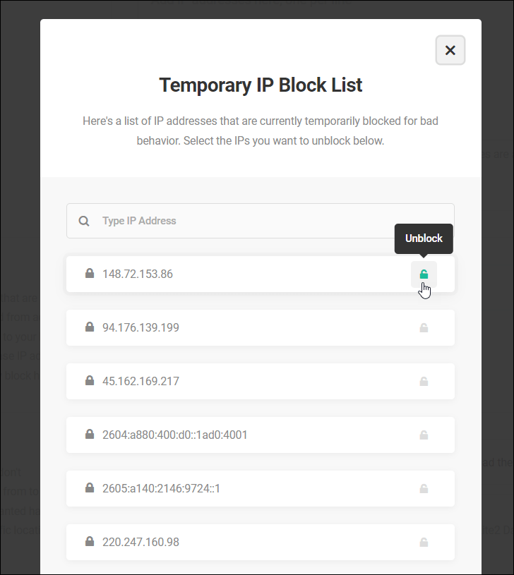 Defender - Temporary IP Block List
