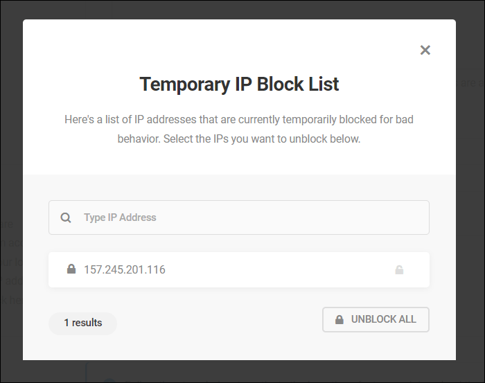 Defender - Unblock All IPs