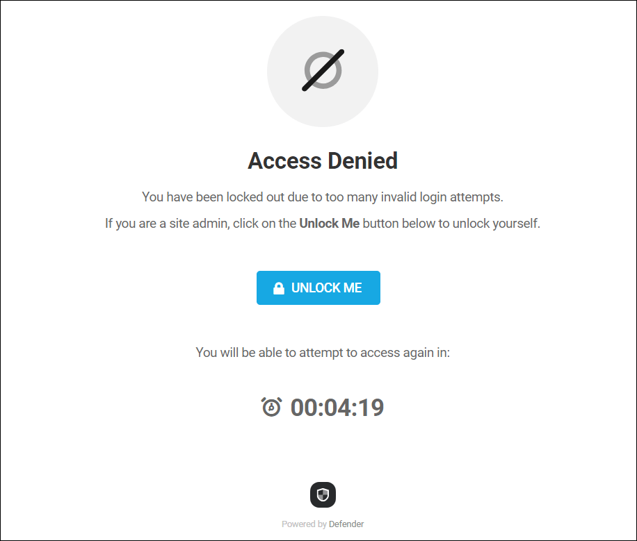 Defender Access Denied with Unlock Me feature