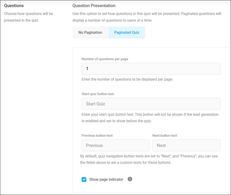 Forminator Quiz - Behavior: Questions