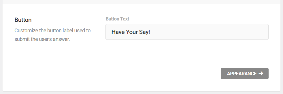 Poll answer button text field