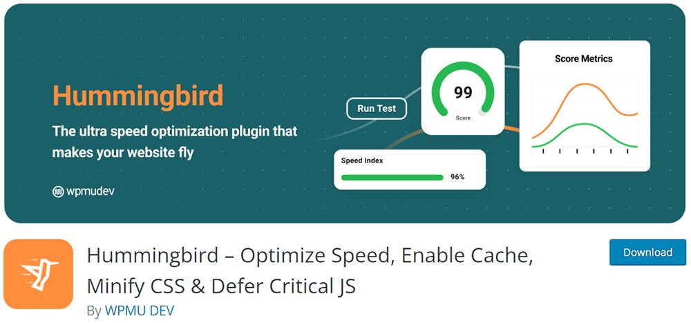 Hummingbird speed optimization plugin for WordPress.